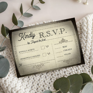 Réponse de mariage de style billet vintage