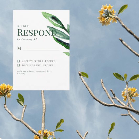 Réponse de mariage de tige aquarelle colorée