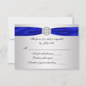 Réponse de mariage diamant bleu roi argent RSVP (Dos)