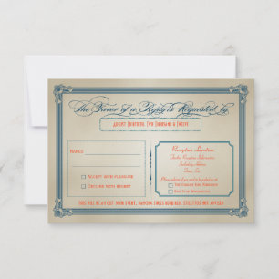 Réponse de mariage DIY Orange, sarcelle et bleu vi