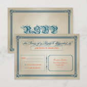 Réponse de mariage DIY Orange, sarcelle et bleu vi (Devant / Derrière)