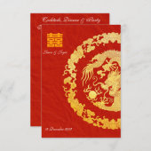Réponse de mariage double bonheur classique dragon (Devant / Derrière)