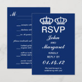 Réponse de Mariage du Couple Royal Bleu (Devant / Derrière)