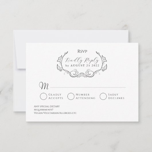 Réponse de mariage élégant minimaliste (Devant)