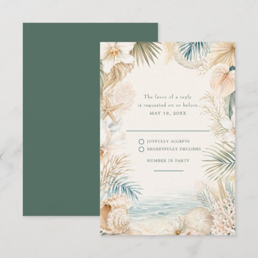 Réponse de mariage élégant sur la plage côtière (Devant / Derrière)