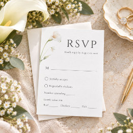 Réponse de mariage élégante avec lys calla minimal