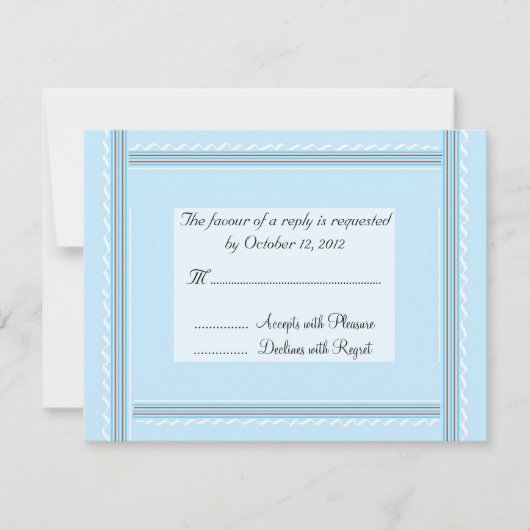 Réponse de mariage élégante bleu doux (Devant)