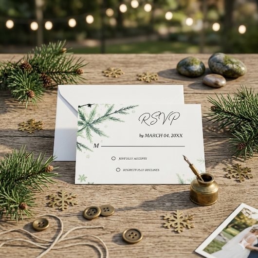 Réponse de mariage élégante classique verte