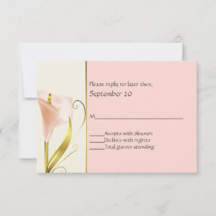 Réponse de mariage élégante Corail et Lys Calla Or