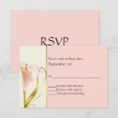 Réponse de mariage élégante Corail et Lys Calla Or (Devant / Derrière)