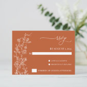 Réponse de mariage élégante en terre cuite florale (Debout devant)