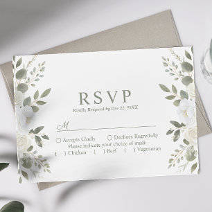 Réponse de mariage élégante florale ivoire et saug