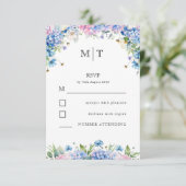 Réponse de mariage élégante hydrangea bleue Monogr (Debout devant)