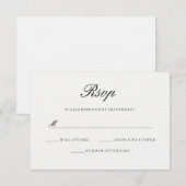 Réponse de mariage élégante moderne blanc noir (Devant / Derrière)