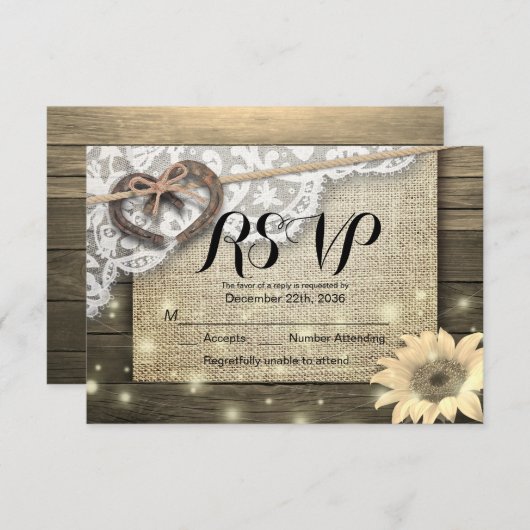 Réponse de mariage en bois de tournesol en fer à c (Devant / Derrière)