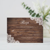 Réponse de mariage en bois rustique dentelle vinta (Debout devant)