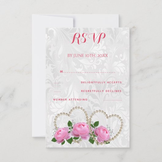 Réponse de mariage en damas de coeurs et roses de (Devant)