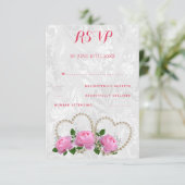 Réponse de mariage en damas de coeurs et roses de (Debout devant)