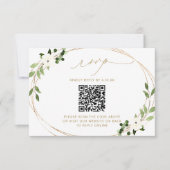 Réponse de mariage en ligne avec code QR Vert doré (Devant)