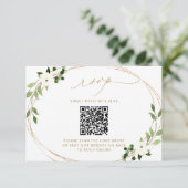 Réponse de mariage en ligne avec code QR Vert doré (Debout devant)