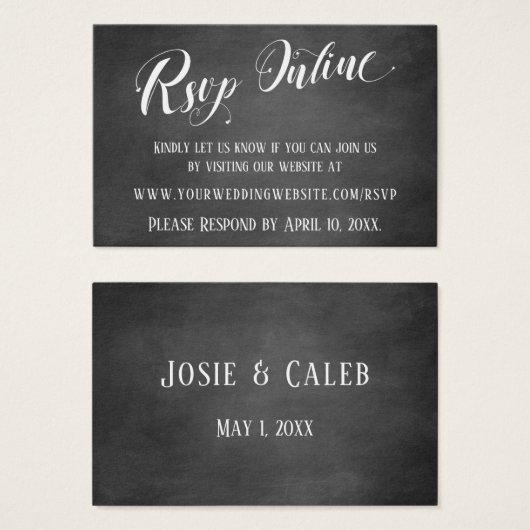 Réponse de mariage en ligne Cœur Script & Tableau (Devant & derrière)