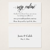 Réponse de mariage en ligne Insert Black Script, B (Devant & derrière)