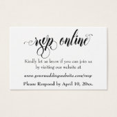 Réponse de mariage en ligne Insert Black Script, B (Devant)