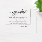 Réponse de mariage en ligne Insert Black Script, B (Bureau)