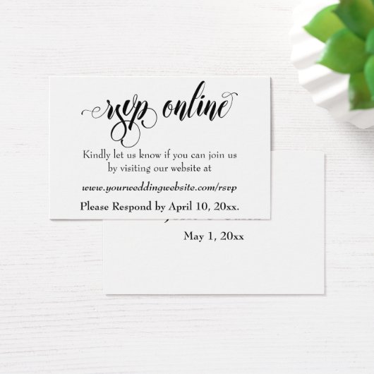 Réponse de mariage en ligne Insert Black Script, B (Bureau)