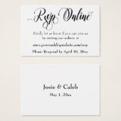 Réponse de mariage en ligne Insert Black Script, B (Devant & derrière)