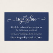 Réponse de mariage en ligne Insert blanc Script & (Devant)