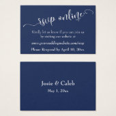 Réponse de mariage en ligne Insert blanc Script & (Devant & derrière)