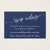 Réponse de mariage en ligne Insert blanc Script & (Devant)
