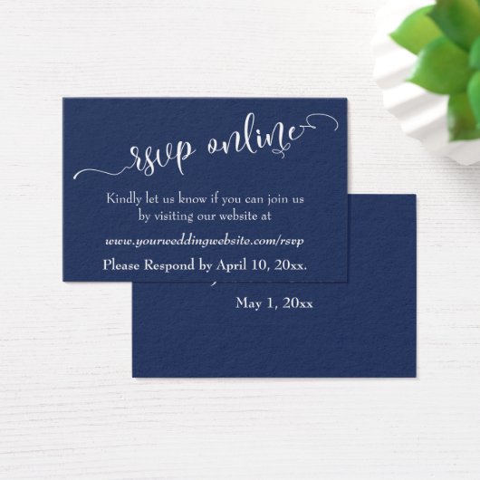 Réponse de mariage en ligne Insert blanc Script & (Bureau)
