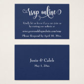 Réponse de mariage en ligne Insert blanc Script & (Devant & derrière)