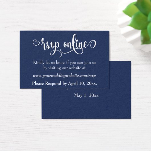 Réponse de mariage en ligne Insert blanc Script & (Bureau)