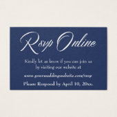 Réponse de mariage en ligne Insert blanc Script &  (Devant)