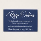 Réponse de mariage en ligne Insert blanc Script &  (Devant)