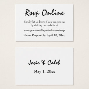 Réponse de mariage en ligne Modifiable Noir Script