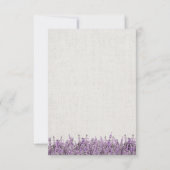 Réponse de Mariage en Lin Rustique Floral Lavande (Dos)