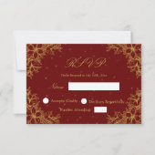 Réponse de mariage en or avec des graphiques flora (Devant)