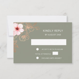 Réponse de mariage en or rose floral