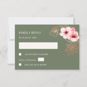 Réponse de mariage en or rose floral