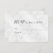 Réponse de mariage en satin damassé blanc (Devant / Derrière)
