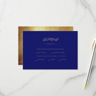 Réponse de mariage ethnique royal bleu et or Régal