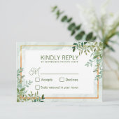 Réponse de mariage feuilles de verdure à l'aquarel (Debout devant)