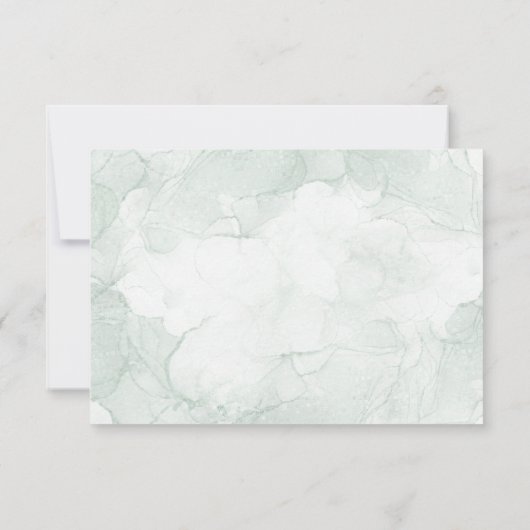 Réponse de mariage feuilles de verdure à l'aquarel (Dos)