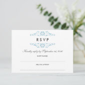 Réponse de mariage Fleurie Bleu Antique (Debout devant)