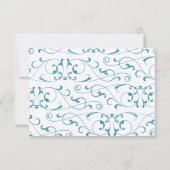 Réponse de mariage Fleurie Bleu Antique (Dos)