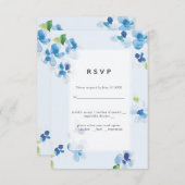 Réponse de mariage Fleurs bleues et délicates (Devant / Derrière)